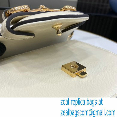 Gucci Horsebit 1955 mini top handle bag IN WHITE LEATHER 781387 2024