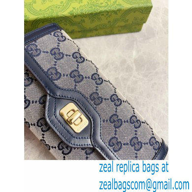 Gucci Luce continental wallet IN Beige and BLUE Original GG canvas 790034 2024