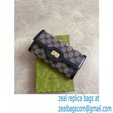 Gucci Luce continental wallet IN Beige and BLUE Original GG canvas 790034 2024