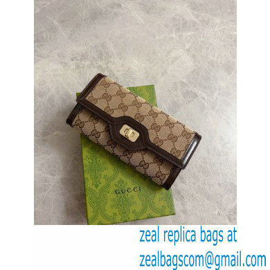 Gucci Luce continental wallet IN Beige and ebony Original GG canvas 790034 2024