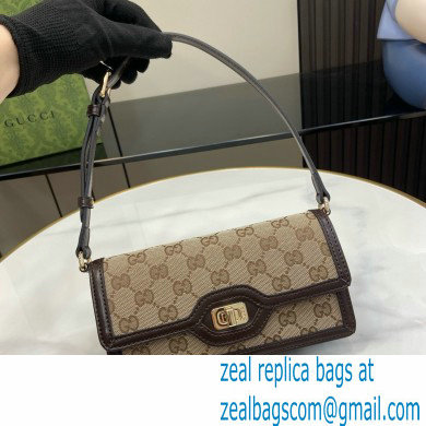 Gucci Luce mini shoulder bag IN Beige and ebony Original GG canvas 790038 2024