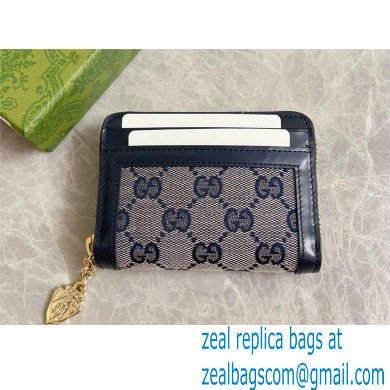 Gucci Luce mini zip wallet IN Beige and BLUE Original GG canvas 790037 2024