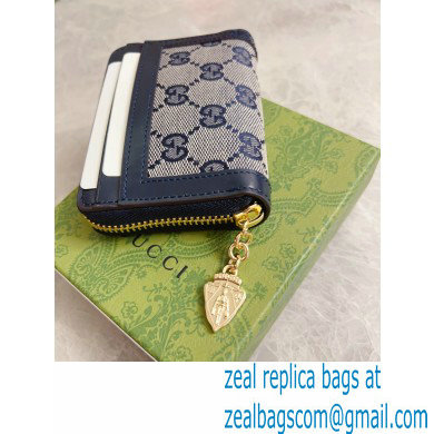 Gucci Luce mini zip wallet IN Beige and BLUE Original GG canvas 790037 2024