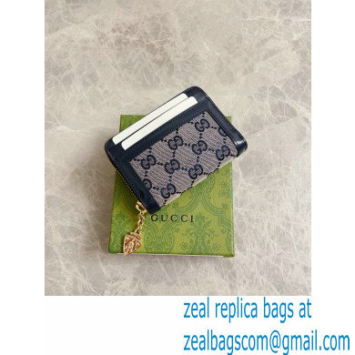 Gucci Luce mini zip wallet IN Beige and BLUE Original GG canvas 790037 2024