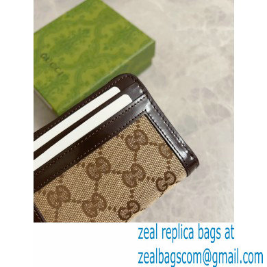 Gucci Luce mini zip wallet IN Beige and ebony Original GG canvas 790037 2024