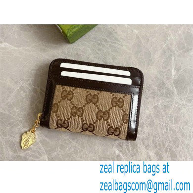 Gucci Luce mini zip wallet IN Beige and ebony Original GG canvas 790037 2024