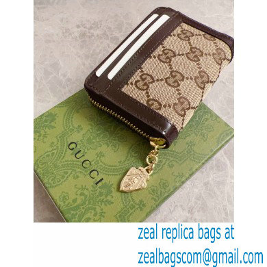 Gucci Luce mini zip wallet IN Beige and ebony Original GG canvas 790037 2024