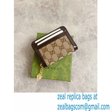 Gucci Luce mini zip wallet IN Beige and ebony Original GG canvas 790037 2024