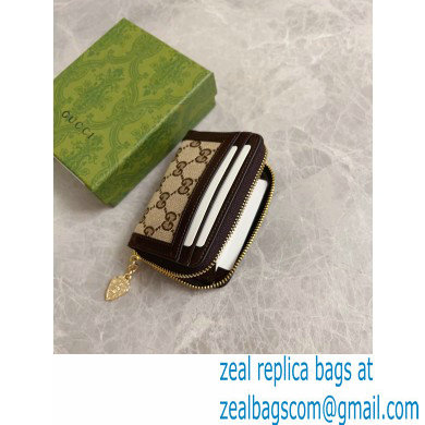 Gucci Luce mini zip wallet IN Beige and ebony Original GG canvas 790037 2024