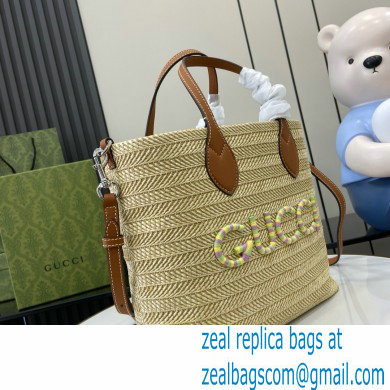 Gucci Medium straw-effect tote 779666 2024