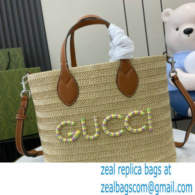 Gucci Medium straw-effect tote 779666 2024