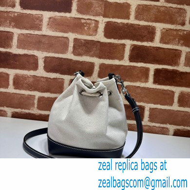 Gucci Mini shoulder bag with Gucci print 777166 in Beige/Blue cotton linen canvas 2024