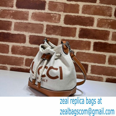 Gucci Mini shoulder bag with Gucci print 777166 in Beige/Brown cotton linen canvas 2024