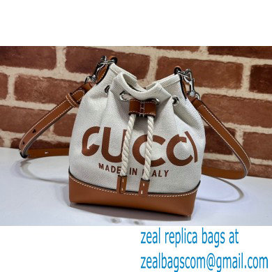 Gucci Mini shoulder bag with Gucci print 777166 in Beige/Brown cotton linen canvas 2024