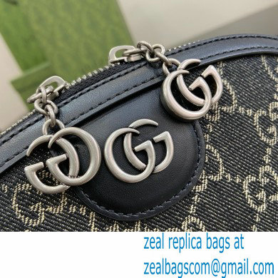 Gucci Ophidia GG Small Shoulder Bag 499621 IN Black and grey GG denim 2024