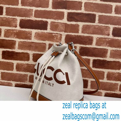 Gucci Small shoulder bag with Gucci print 772856 in Beige/Brown cotton linen canvas 2024