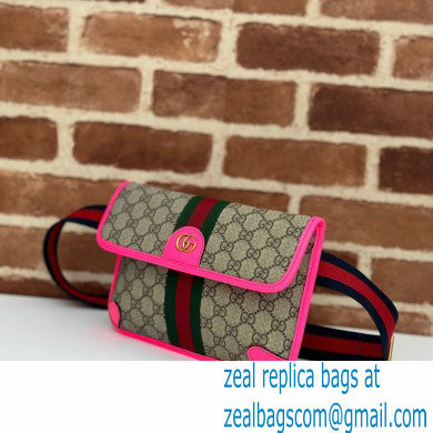 Gucci Web Ophidia GG small belt Bag 752597 Beige/Fuchsia 2024