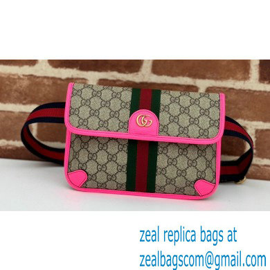 Gucci Web Ophidia GG small belt Bag 752597 Beige/Fuchsia 2024