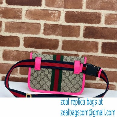 Gucci Web Ophidia GG small belt Bag 752597 Beige/Fuchsia 2024