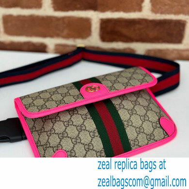 Gucci Web Ophidia GG small belt Bag 752597 Beige/Fuchsia 2024