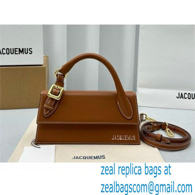 JACQUEMUS Le Chiquito long boucle BAG IN BOX LEATHER BROWN 2024