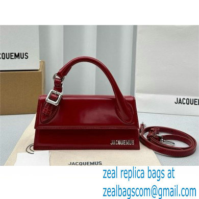 JACQUEMUS Le Chiquito long boucle BAG IN BOX LEATHER red 2024