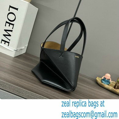 LOEWE Mini Puzzle Fold Tote in shiny calfskin 052322 black 2024