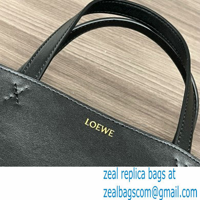 LOEWE Mini Puzzle Fold Tote in shiny calfskin 052322 black 2024