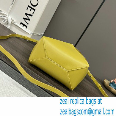 LOEWE Mini Puzzle Fold Tote in shiny calfskin 052322 lemon yellow 2024