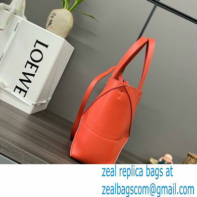 LOEWE Mini Puzzle Fold Tote in shiny calfskin 052322 orange 2024