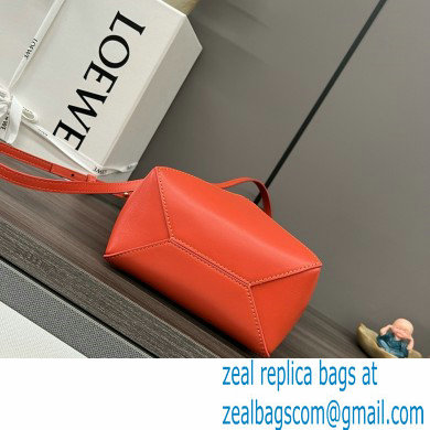 LOEWE Mini Puzzle Fold Tote in shiny calfskin 052322 orange 2024