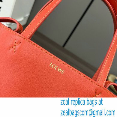 LOEWE Mini Puzzle Fold Tote in shiny calfskin 052322 orange 2024