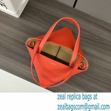 LOEWE Mini Puzzle Fold Tote in shiny calfskin 052322 orange 2024