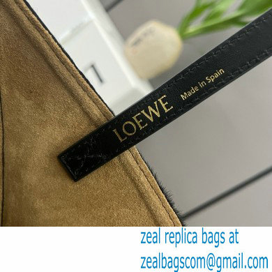 LOEWE Puzzle Fold Tote in black suede leather 052316 2024