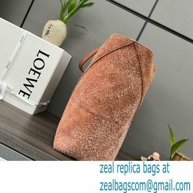 LOEWE Puzzle Fold Tote in pink suede leather 052316 2024