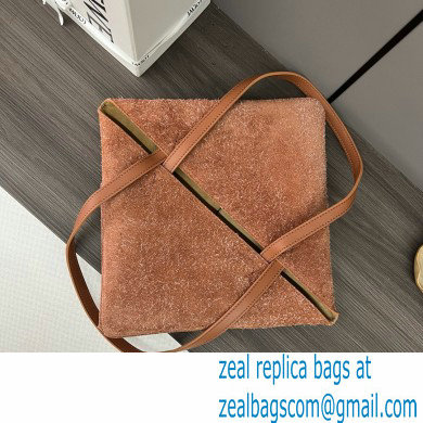 LOEWE Puzzle Fold Tote in pink suede leather 052316 2024