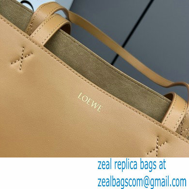 LOEWE Puzzle Fold Tote in shiny calfskin 052316 Warm Desert/Black 2024