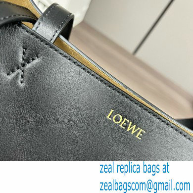 LOEWE Puzzle Fold Tote in shiny calfskin 052316 black 2024