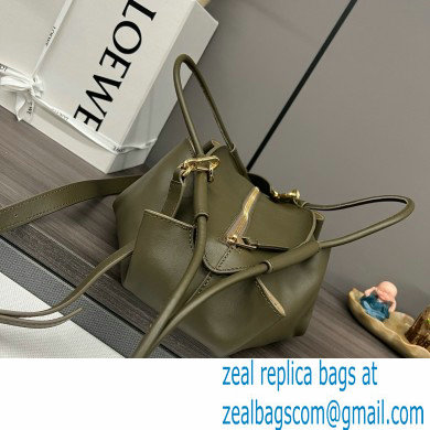 LOEWE Small Paseo bag in shiny nappa calfskin Dark Khaki Green 2024