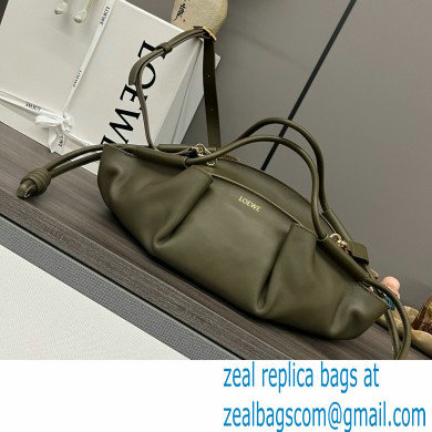 LOEWE Small Paseo bag in shiny nappa calfskin Dark Khaki Green 2024