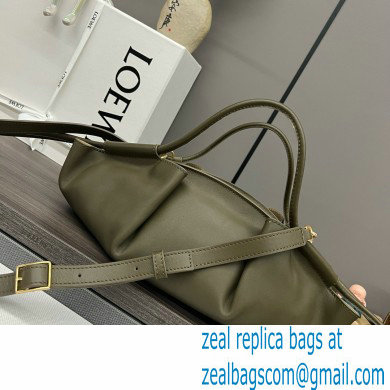 LOEWE Small Paseo bag in shiny nappa calfskin Dark Khaki Green 2024