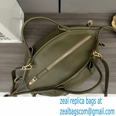 LOEWE Small Paseo bag in shiny nappa calfskin Dark Khaki Green 2024