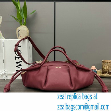 LOEWE Small Paseo bag in shiny nappa calfskin burgundy 2024