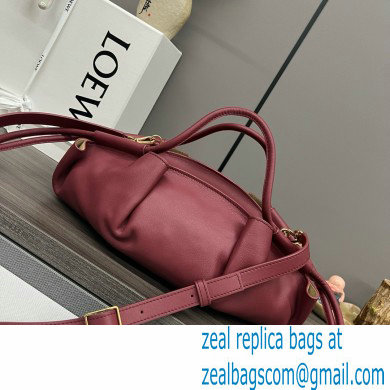 LOEWE Small Paseo bag in shiny nappa calfskin burgundy 2024