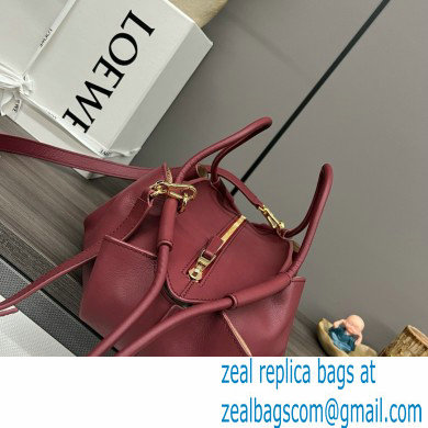 LOEWE Small Paseo bag in shiny nappa calfskin burgundy 2024