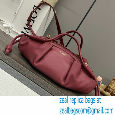 LOEWE Small Paseo bag in shiny nappa calfskin burgundy 2024