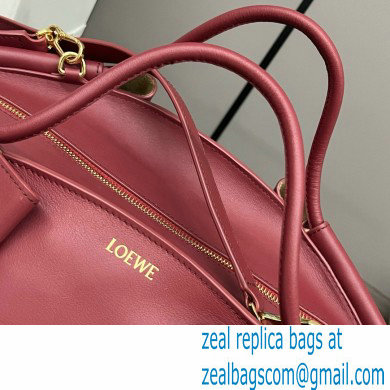 LOEWE Small Paseo bag in shiny nappa calfskin burgundy 2024