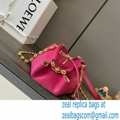 LOEWE Small Paseo bag in shiny nappa calfskin with chain fuchsia 2024