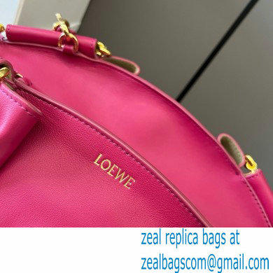 LOEWE Small Paseo bag in shiny nappa calfskin with chain fuchsia 2024