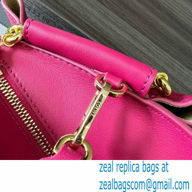 LOEWE Small Paseo bag in shiny nappa calfskin with chain fuchsia 2024